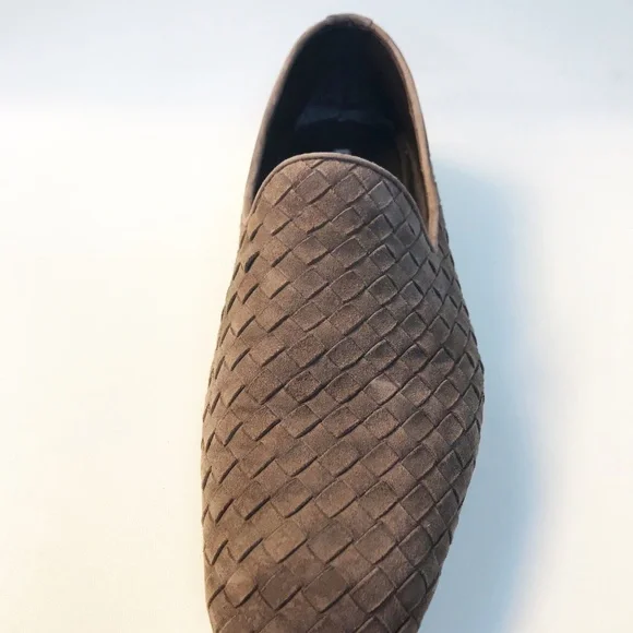BOTTEGA VENETA ITALIAN BEIGE GENUIN LEATHER CASUAL LOAFERS MEN'S SHOE SIZE 42